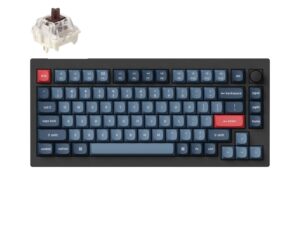 Keychron V1 Max QMK/VIA Wireless Custom Mechanical Keyboard | BROWN Switches – Black
