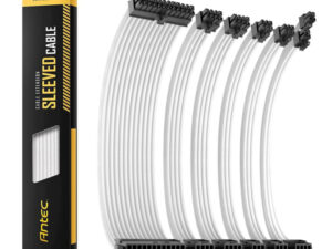 Antec 300mm Sleeved Braided Power Extension Cable Kit – White