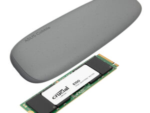 Asus Cobble M.2 SSD Type-C Enclosure and Crucial E100 480GB NVMe Bundle - Grey