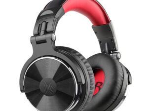 Oneodio Pro 10 Professional Wired Over Ear DJ and Studio Monitoring Headphones - Red/Black