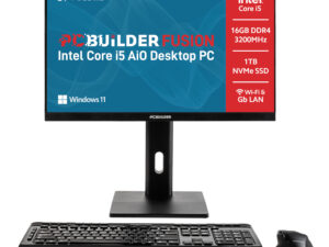 PCBuilder FUSION 24″ Intel Core i5-14400 Windows 11 Pro AiO Desktop PC