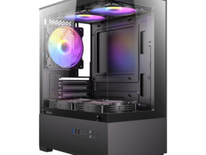 Antec VCX100M RGB Elite ATX, Micro-ATX, ITX Mini Tower Gaming Chassis – Black