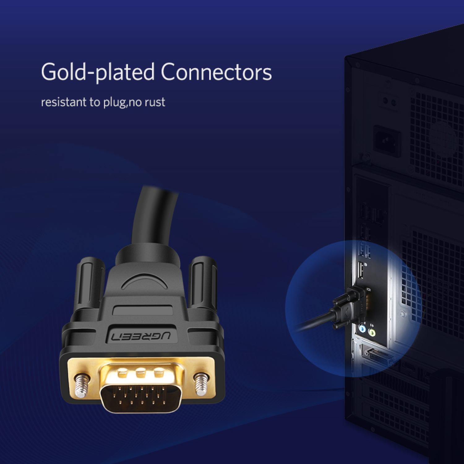 UGreen VG101 VGA Male to Male Cable 3M - Image 3