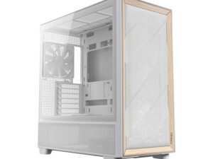 Antec FLUX Mid-Tower E-ATX Gaming Chassis Wood Front Panel - White