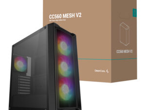 DeepCool CC560 MESH V2 ATX Mid Tower Airflow Gaming Chassis – Black