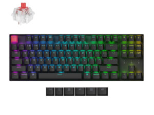 Keychron K8 QMK 80% TKL Wireless Mechanical Keyboard V2 Red Switches - Black