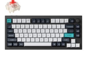Keychron Q1 Max QMK/VIA RGB Wireless Custom Mechanical Keyboard (Gateron RED Switches) - Black