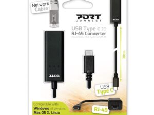 Port USB Type-C to RJ45 5Gbps 30cm Adapter - Black
