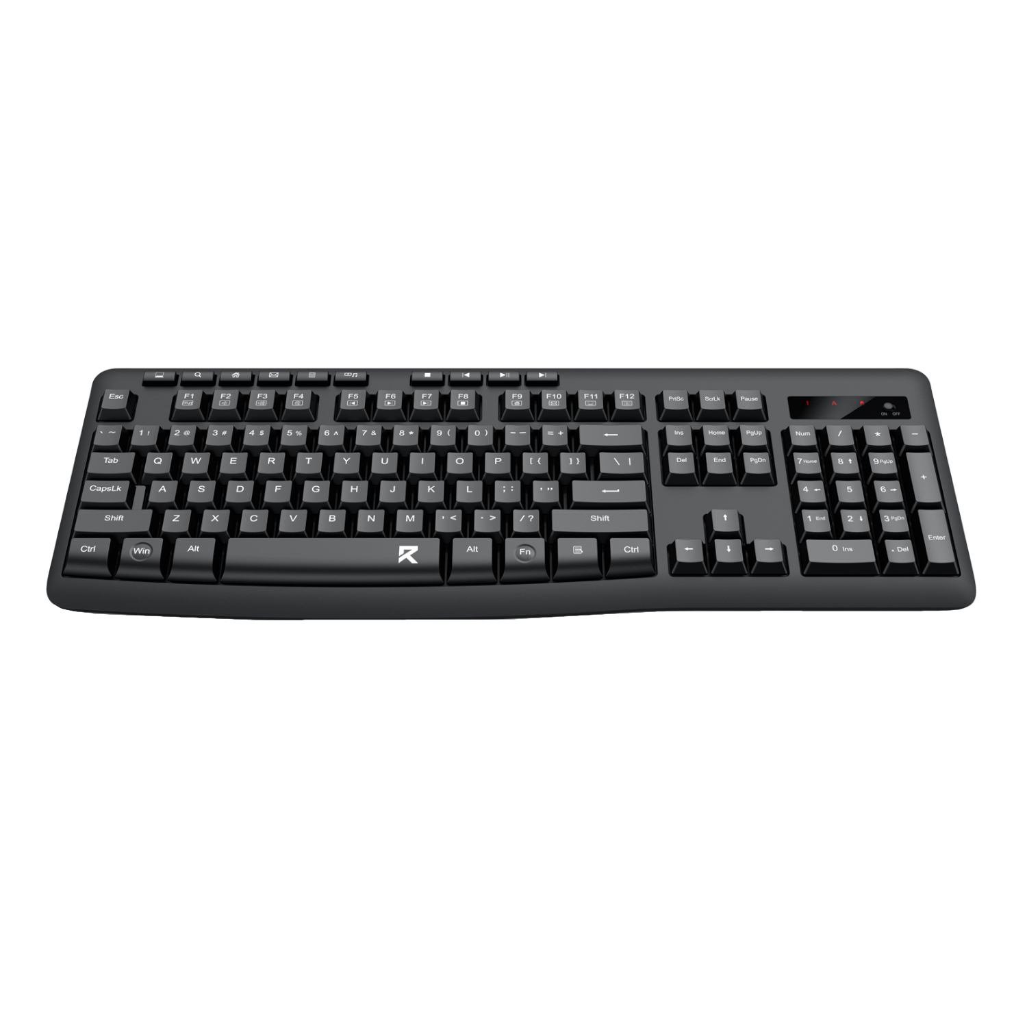 Redragon BK-7367 Full-size Ergonomic Wireless Membrane Office Keyboard - Black - Image 3