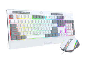 Redragon S151 Wired RGB Gaming Keyboard and Mouse Combo - White and Grey
