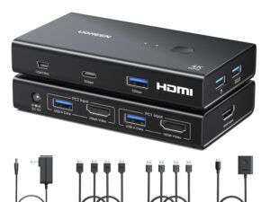UGREEN 2-In-1 HDMI KVM Switch 4 USB Ports 4K@60Hz–Black