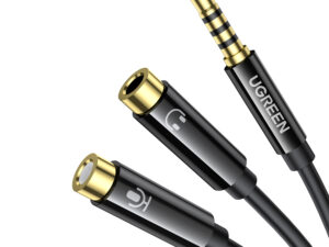 UGREEN AV141 3.5mm Headset Splitter Cable (1x Male to 2x Female) 20cm - Black