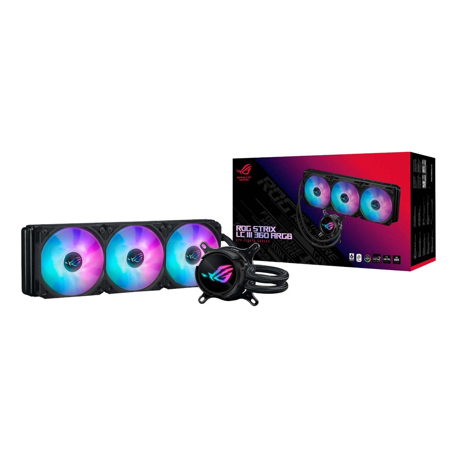 ASUS ROG Strix LC III 360 ARGB Liquid CPU Cooler - Black - Image 2