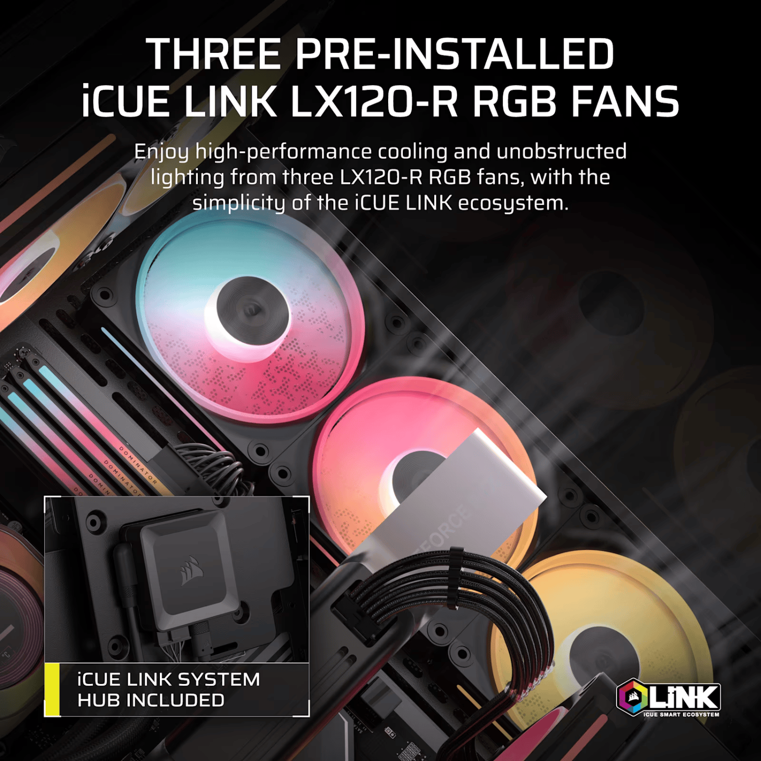 Corsair 3500X LX-R RGB iCUE LINK Mid-Tower PC Case - Black - Image 4