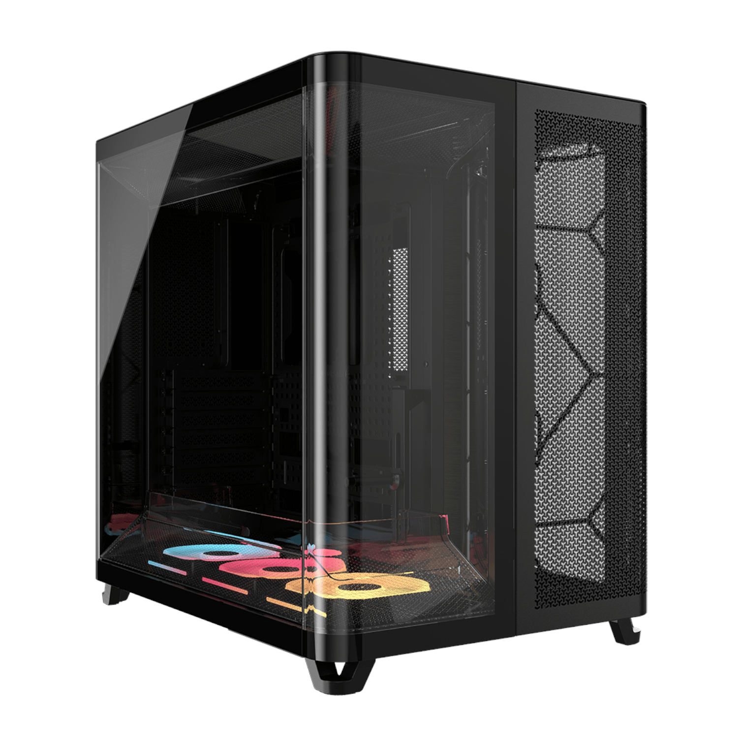Corsair AIR 5400 LX-R RGB iCUE LINK Triple Chamber Mid-Tower PC Case - Black - Image 2