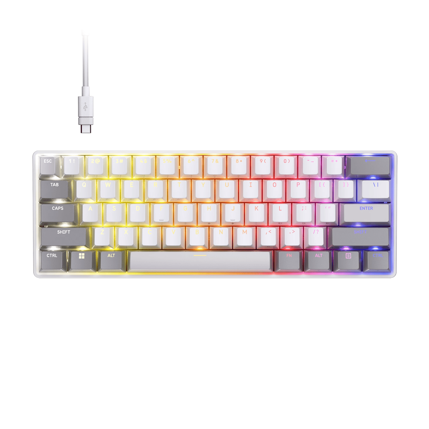 Corsair CLIPPER PRO MINI 60 Hall Effect Gaming Keyboard – White - Image 2
