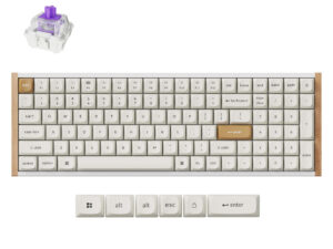 Keychron K4 HE 96% Magnetic Switch Hot-Swap RGB Wireless Keyboard – White (Wood + Aluminium)