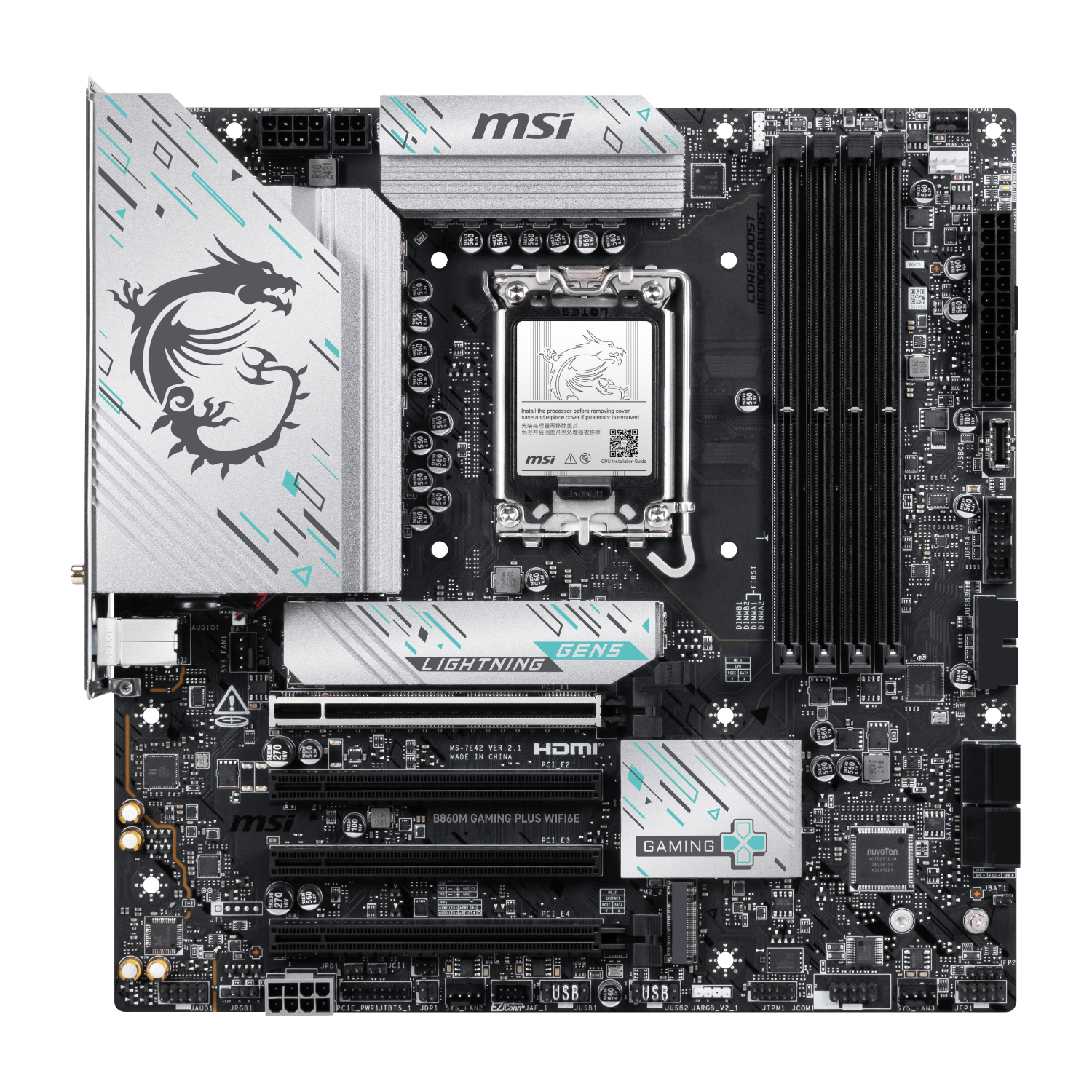 MSI B860M GAMING PLUS WIFI6E LGA1851 M-ATX Gaming Motherboard - Image 2