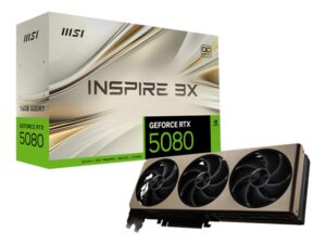 MSI GeForce RTX 5080 16GB INSPIRE 3X OC Graphics Card