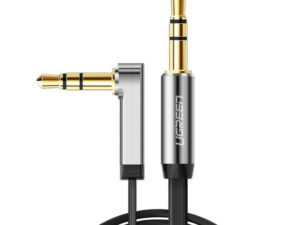 UGREEN AV119 Right-angled 3.5mm Flat Aux Cable 2m - Black/Silver