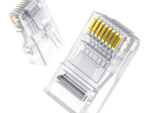 UGREEN Cat6 RJ45 Modular Plugs - Transparent with Gold Contacts (10 Pieces)