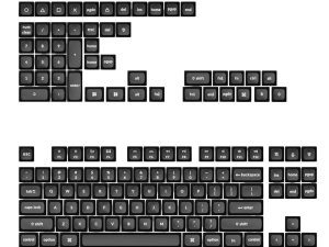 Keychron double Shot KSA PBTFull Keycap Set - White On Black